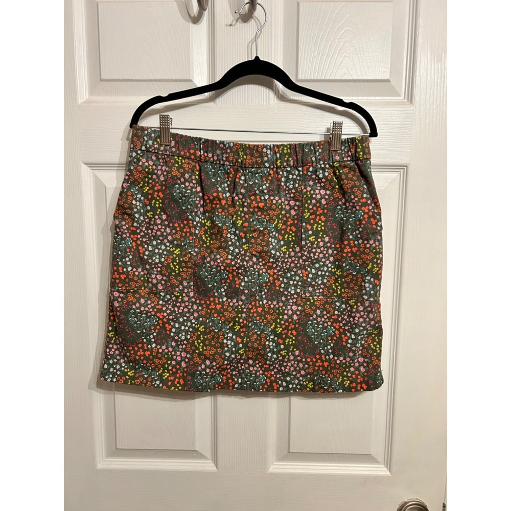Lands' End Skort Women' 12P Calico Floral Green Cottagecore‎ Country Girl Green